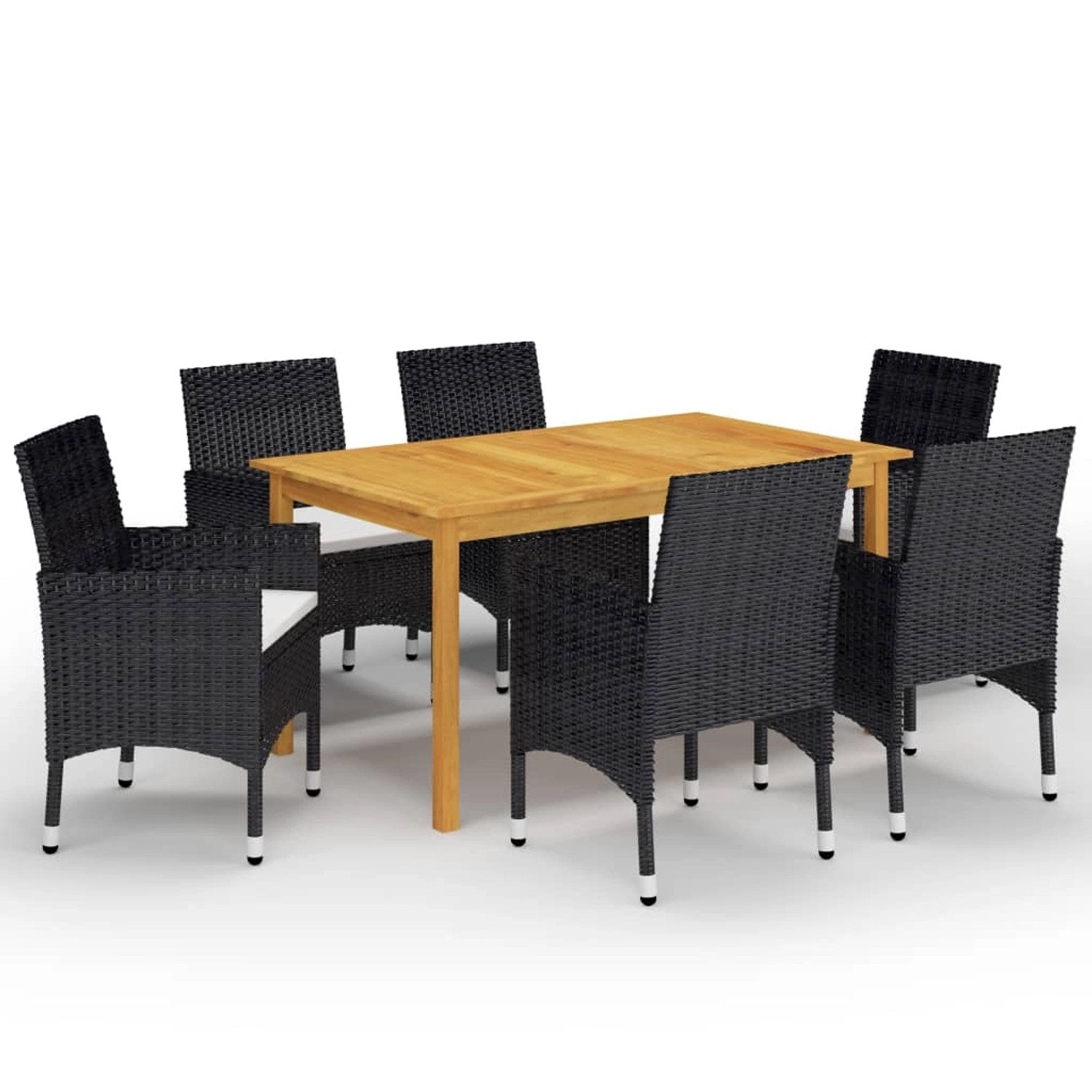 vidaXL 7-tlg Garten-Essgruppe Schwarz Modell 6