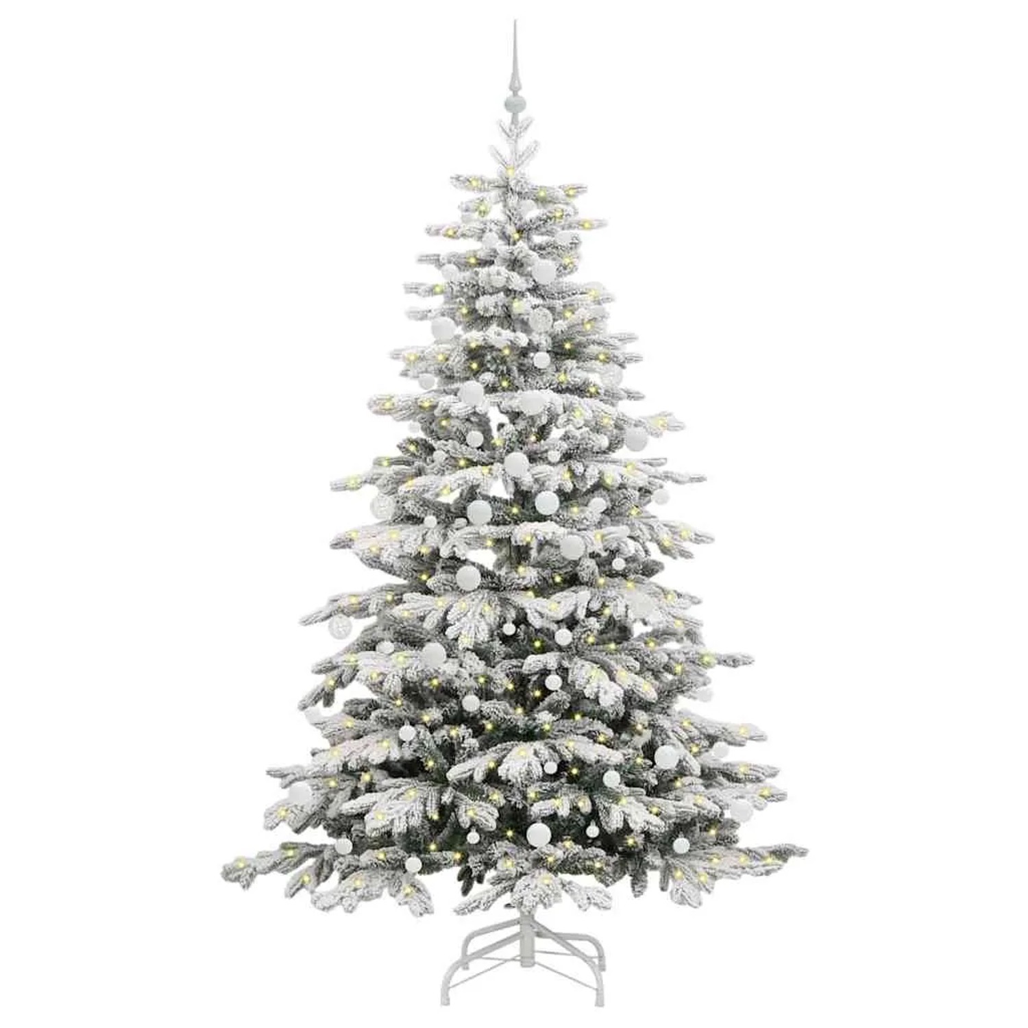 vidaXL Künstlicher Klappbarer Weihnachtsbaum Weiß 210 cm PE und PVC 3395652