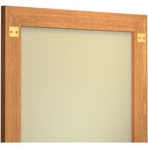 Artiteq Triangelhänger mit Nägeln am Holzrahmen einer Leinwand, Detailansicht.