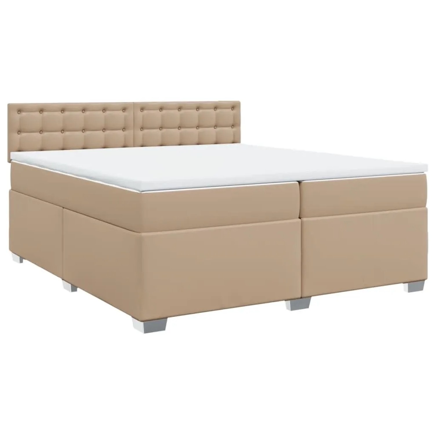 vidaXL Boxspringbett Matratze Cappuccino-Braun 200x200cm Kunstleder 3286139