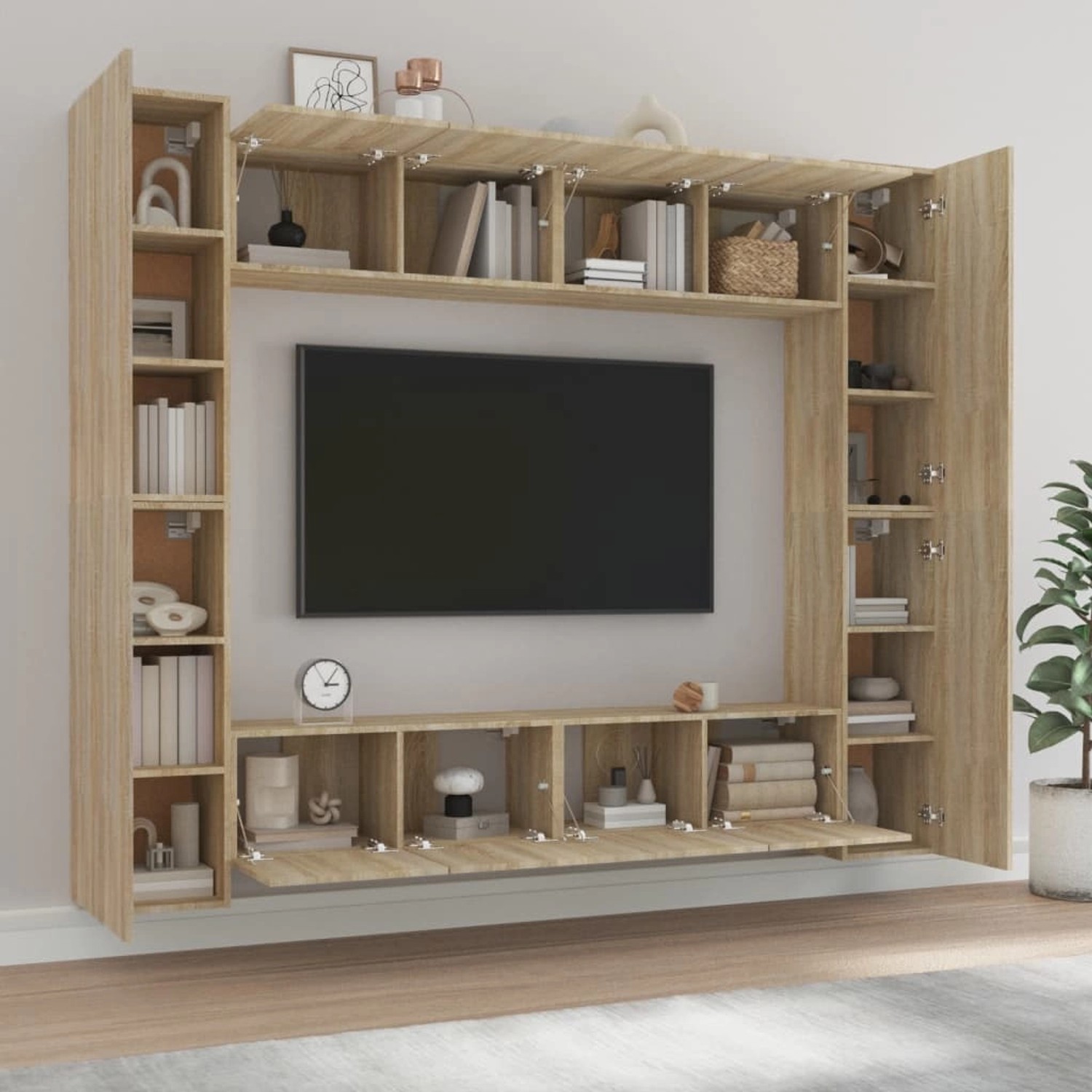 VidaXL 8-tlg. TV-Schrank-Set Sonoma-Eiche Holzwerkstoff  Modell 22