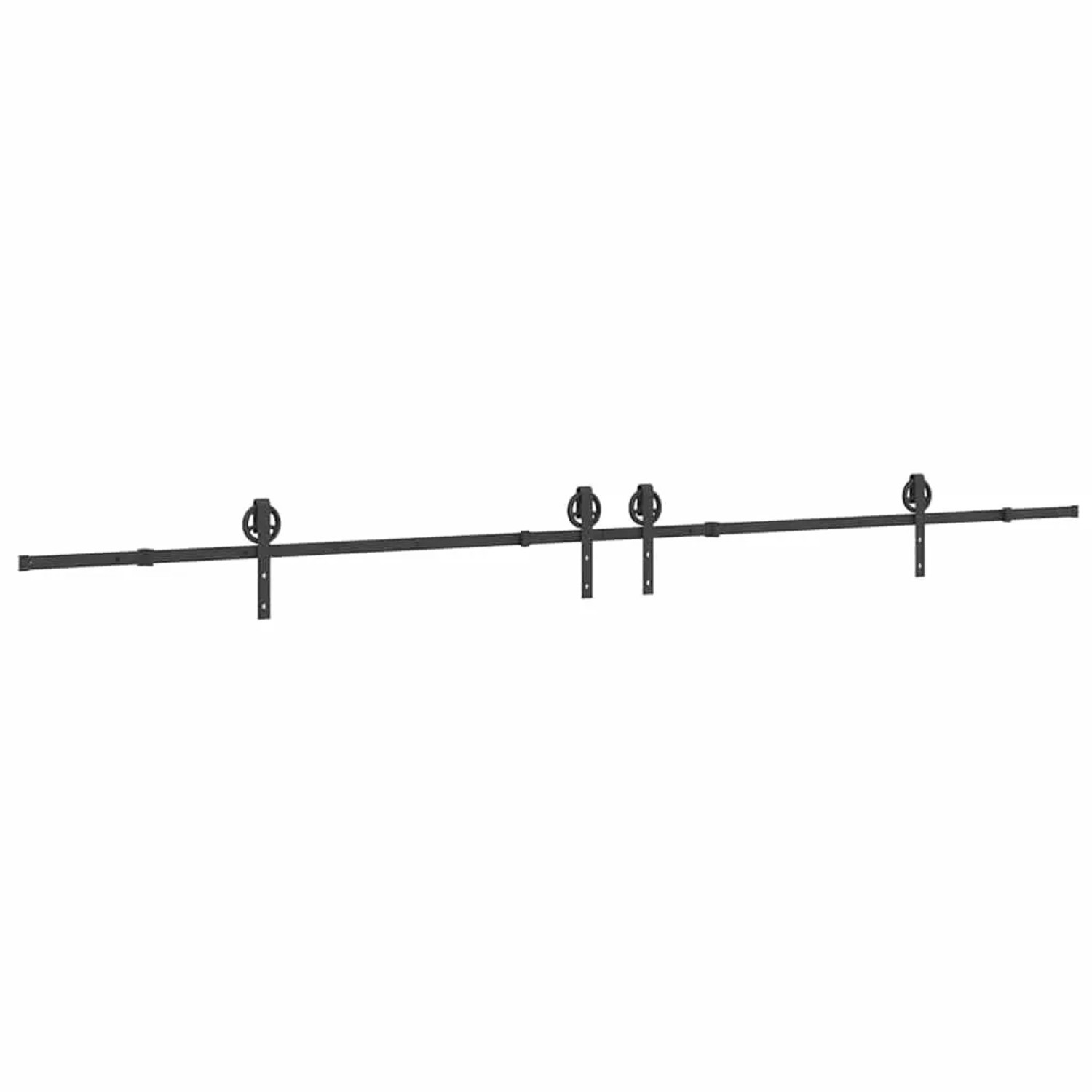 vidaXL Schiebetürbeschlag-Set 400 cm Stahl Schwarz 3295798