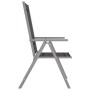 vidaXL Bistro-Set, 3-teilig, silbern, Aluminium/Textilene, Gartenmöbel: Stuhl im Profil.