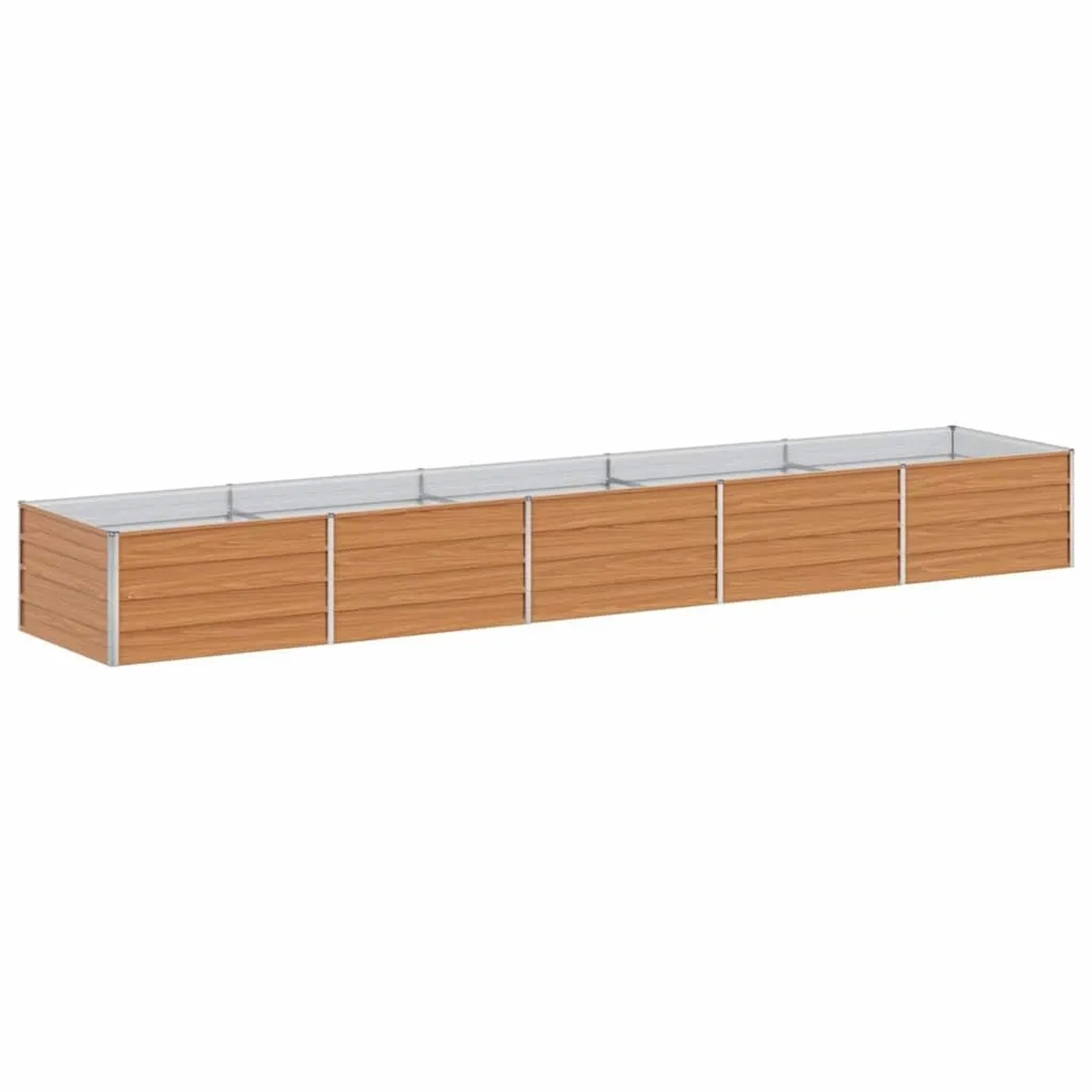 vidaXL Hochbeet Hellbraun 400 x 80 x 45 cm Verzinkter Stahl 42017339