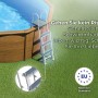 Gre Pool Amazonia Oval mit Leiter. Holzfarbener Stahlwandpool im Garten.