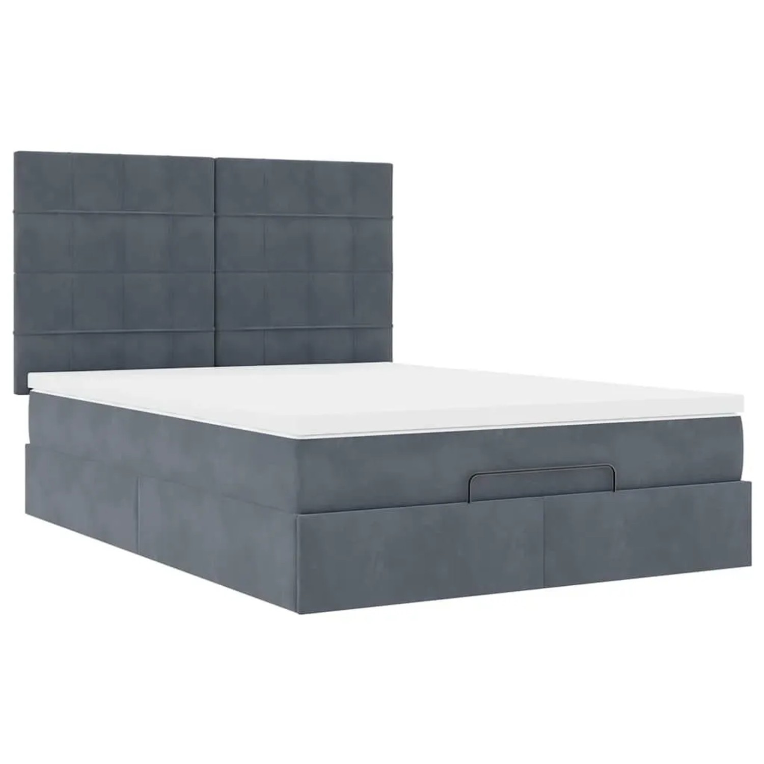 vidaXL Ottoman-Bett mit Matratzen Dunkelgrau 140x200 cm Samt 3313476