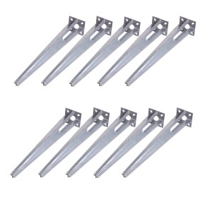 TRUTZHOLM 10x Bodenhülse Durchmesser 34mm 50cm Länge Verzinkt 100x100mm