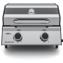 Grillfürst G201E Gasgrill mit 2 Brennern aus Edelstahl, ideal für Camping und unterwegs.