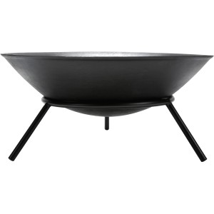 Schwarze Perel Feuerschale, Ø 56 cm, aus Gusseisen mit drei Standbeinen.