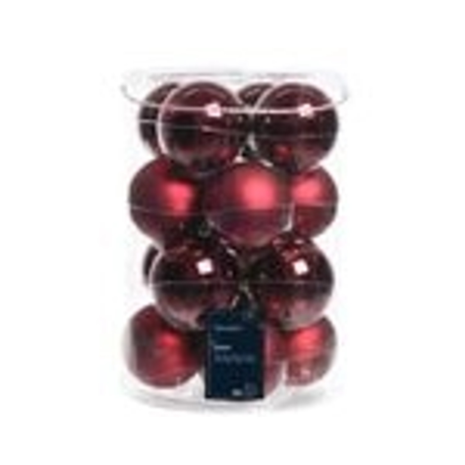 Kaemingk Weihnachtsbaumkugeln Glas 8 cm 16 Stueck Ochsenblut Emaille Matt Mix