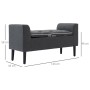 Dunkelgraue HOMCOM Sitzbank mit Stauraum, Holzfüße, 116x44x58 cm. Möbel für Flur oder Wohnzimmer.