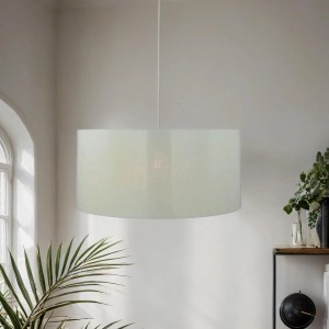 EASYLIGHT Hängelampe Rund Ø 55 cm Stoff Velours Optik In Creme Gold E27