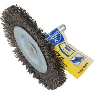 LUX Scheibenbürste 75 mm grob zum Entrosten und Entlacken von Metall und Stahl.