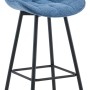 DELUKE Barhocker SYDNEY Blau Stoff Barstuhl Mit Lehne Tresenhocker Tresenstuhl