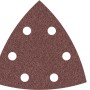 Bosch Delta-Schleifblatt F460, Körnung 40, für Holz & Lack. Braun, dreieckig, 6 Löcher, 93mm.