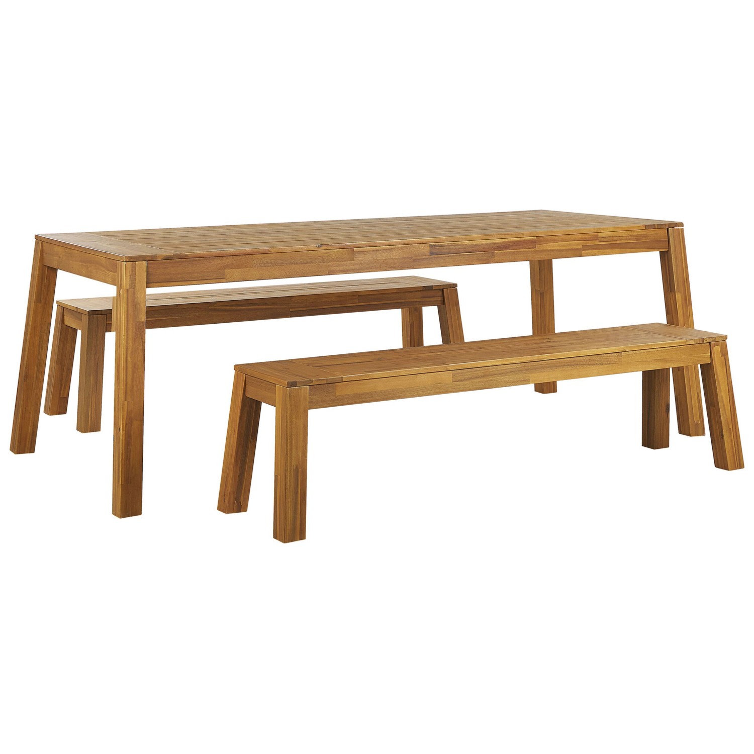 Beliani Gartentisch Set LIVORNO Heller Holzfarbton 105x225x77 günstig online kaufen