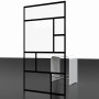 Schulte Badewannenaufsatz ''Atelier 1'' mit mattschwarzem Rahmen und klarem Glas.