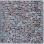 Gabiona Gabionenkorb 30x30x30 cm, gefüllt mit rötlichen und hellen Steinen, Maschenweite 5x5 cm.