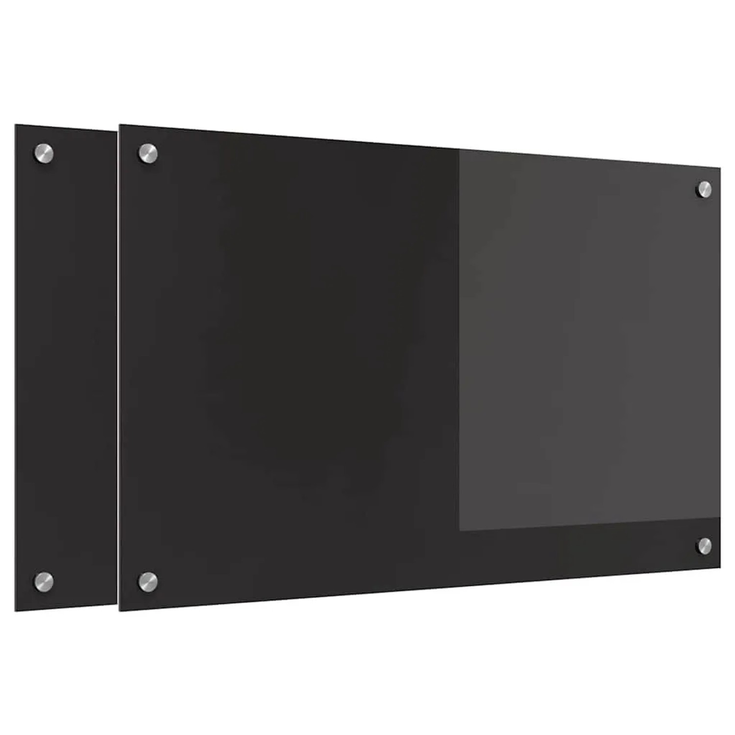 vidaXL Küchenrückwand 2 pcs Schwarz 80 x 50 cm Gehärtetes Glas 3415546