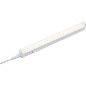 Weiße LED-Unterbauleuchte mit Schalter und Kabel für Küchen und Möbel.