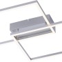 Moderne, stahlfarbene Just Light Deckenleuchte Iven mit zwei Quadraten, dimmbar.