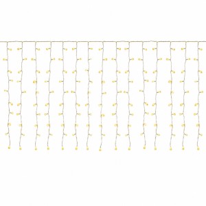 SALCAR LED Eisregen Lichtervorhang 3x1m mit warmweißen LEDs für Fenster & Weihnachtsdekoration innen/außen.
