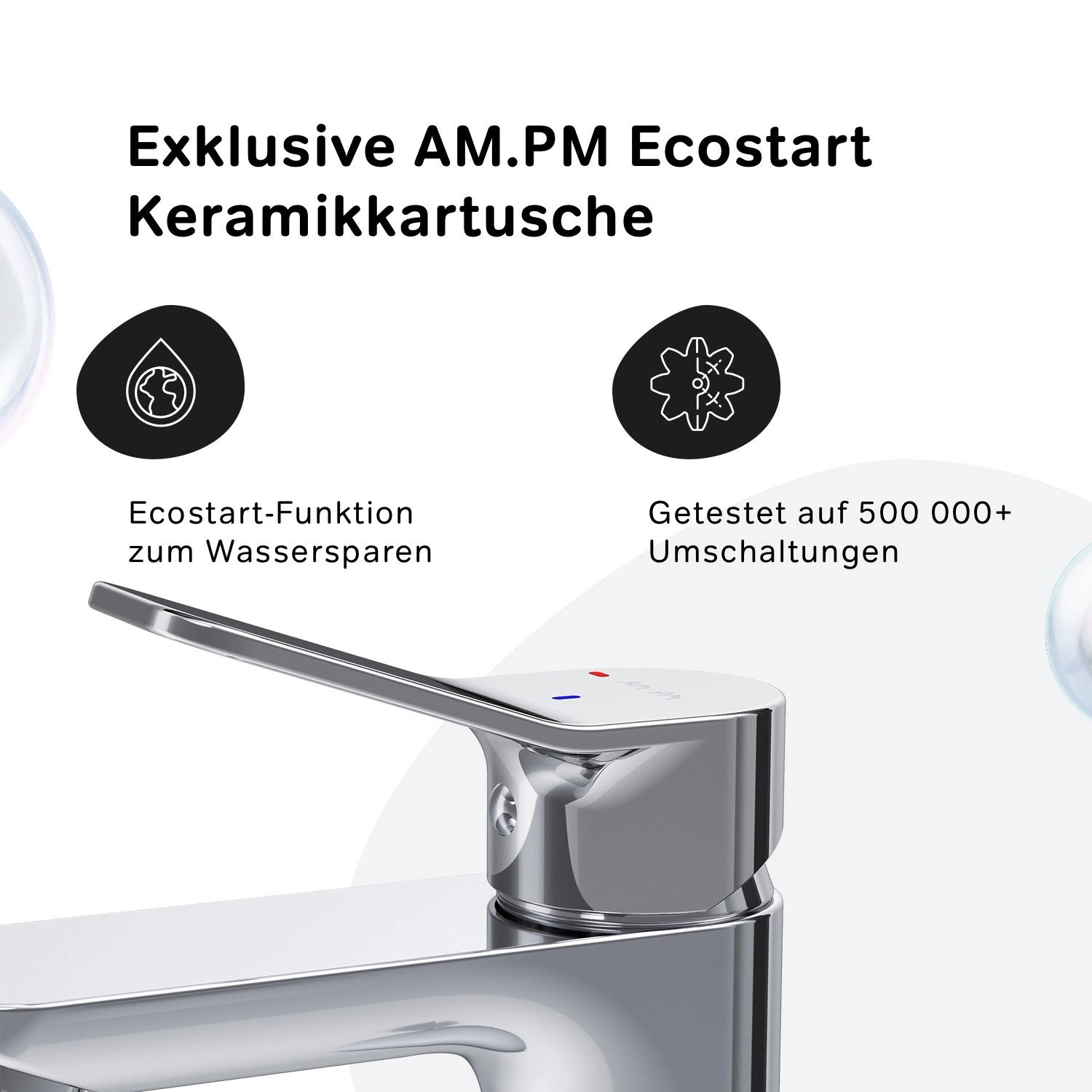 AM.PM Waschtischarmatur EcoStart-Funktion mit Klick-Ablauf 