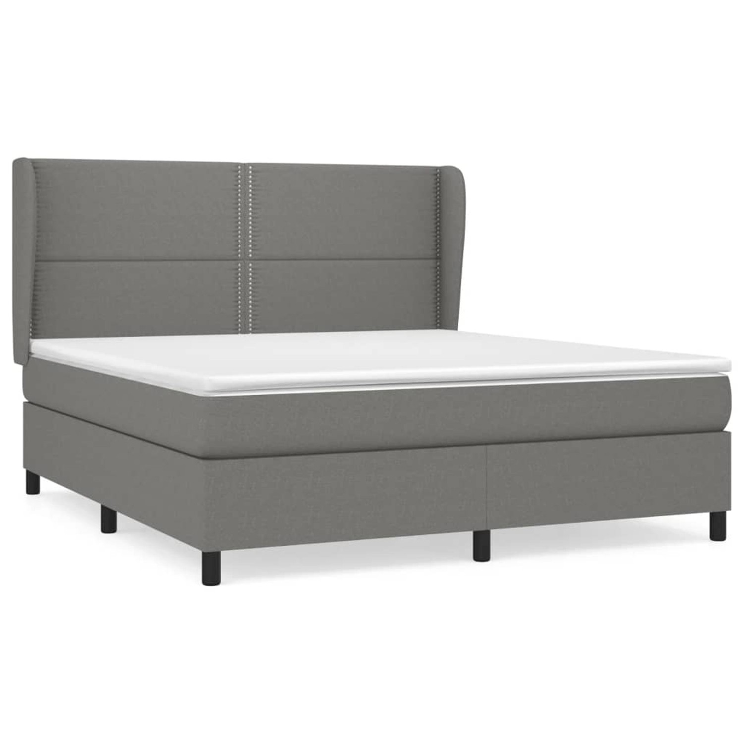 Vidaxl Boxspringbett Mit Matratze Dunkelgrau 160x200 Cm Stoff günstig online kaufen