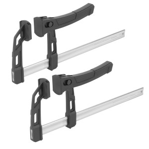 STAHLWERK Hebelzwingen Set, 80x250mm, 2 Stück. Klemmzwingen mit Schnellspanner für Werkstücke.