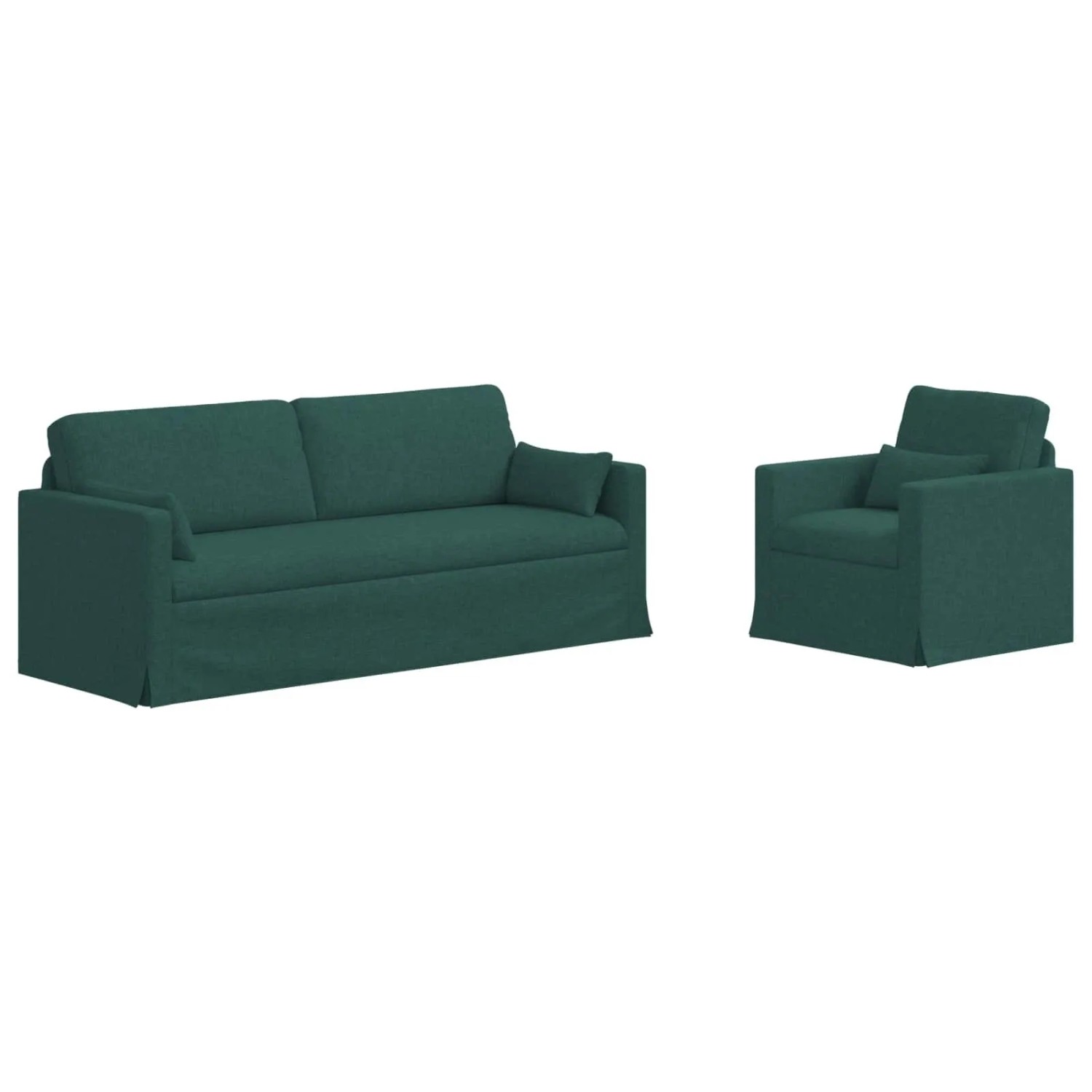 vidaXL Sofa 2-Tlg Dunkelgrün 198 x 78 x 80 cm Stoff 3407584