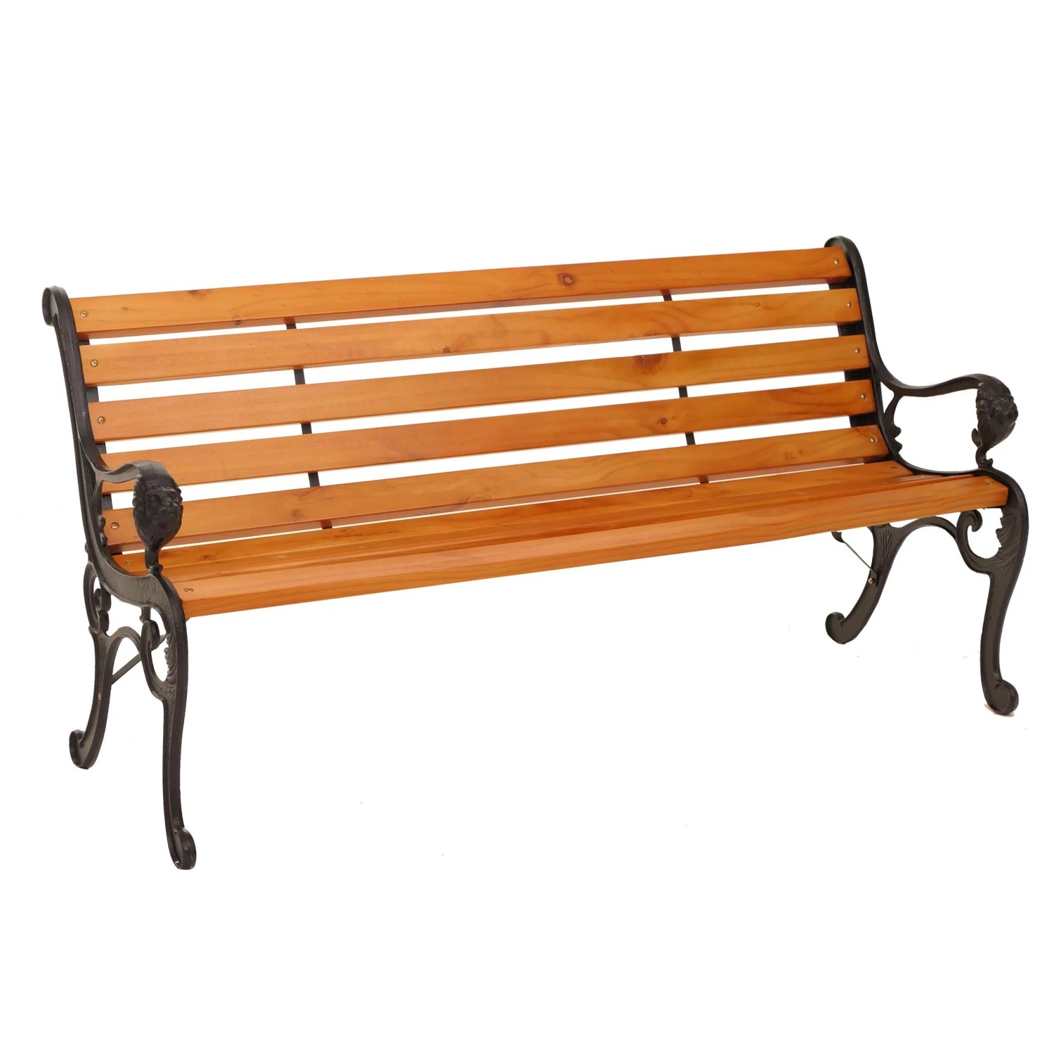 MCW Gartenbank O25 3-Sitzer Gusseisen Holz Kiefer 164cm Teak