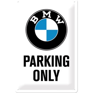 Nostalgic-Art Blechschild: BMW Parking Only, weiß, 20x30 cm, Geschenkidee.