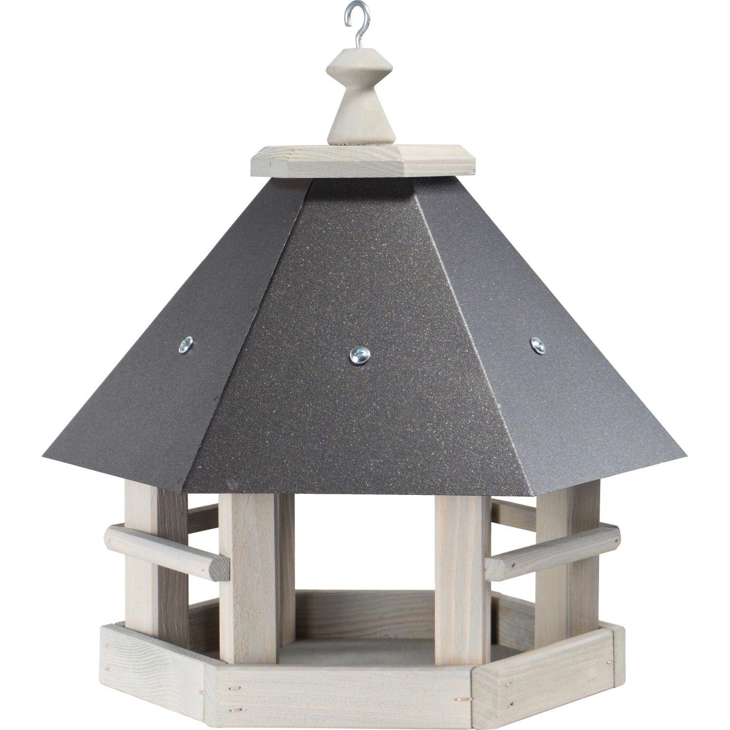 Vogelhaus Metalldach Grau Kiefernholz Grau kaufen bei OBI