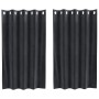 vidaXL Vorhänge 2 Stk Dunkelgrau 140 x 140 cm Samt 4107223