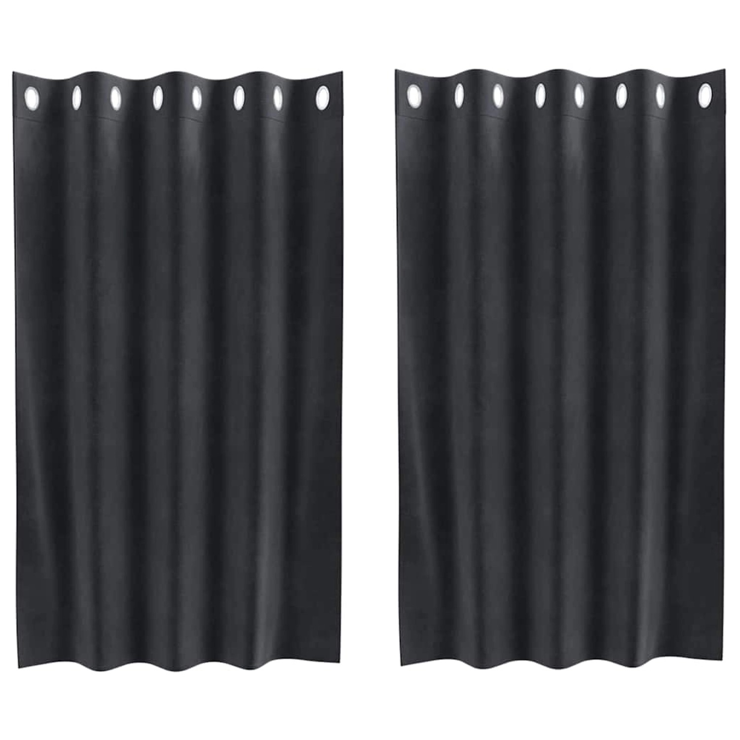 vidaXL Vorhänge 2 Stk Dunkelgrau 140 x 140 cm Samt 4107223 günstig online kaufen