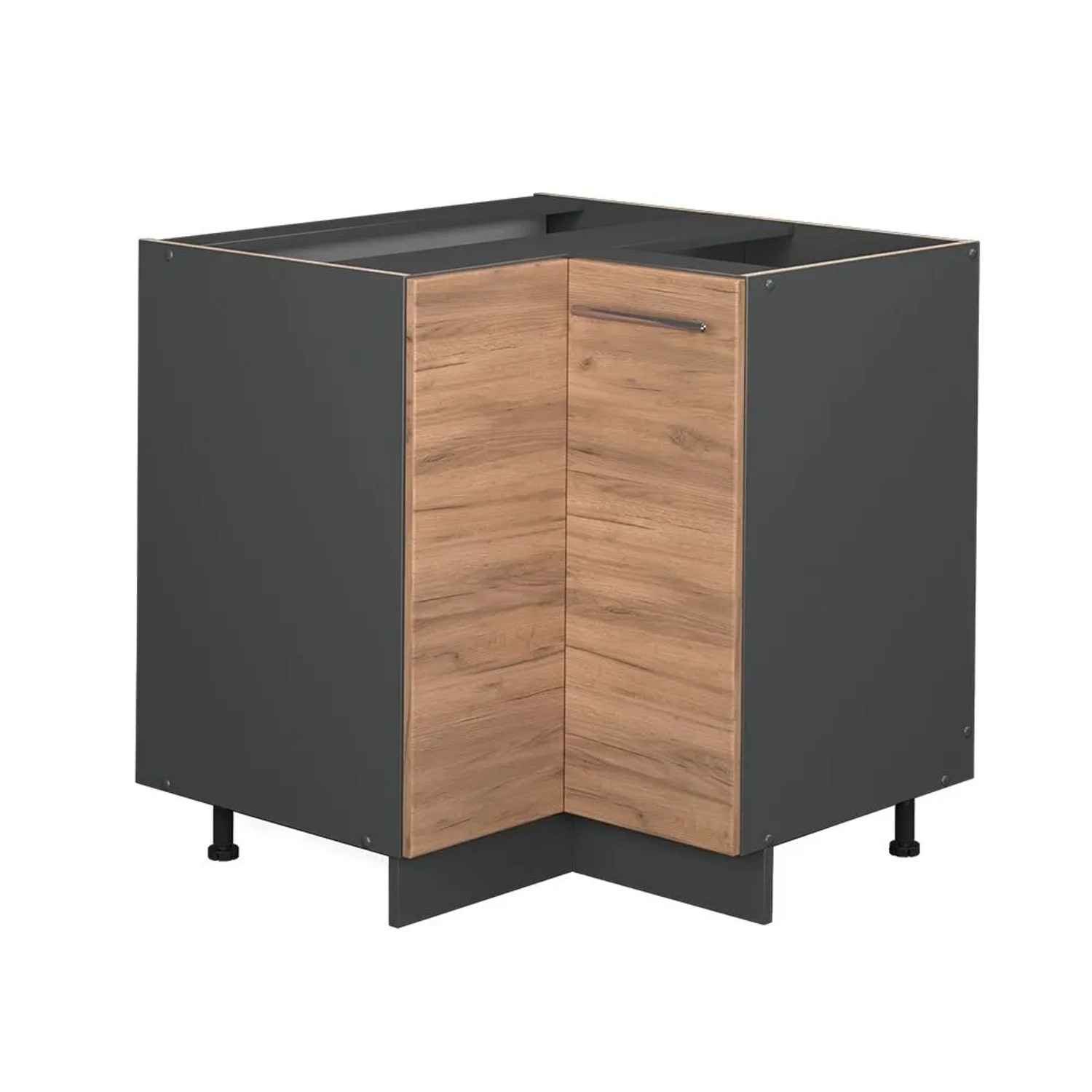 Vicco Eckunterschrank Fame-Line Goldkraft Eiche Anthrazit 81 cm ohne Arbeitsplatte
