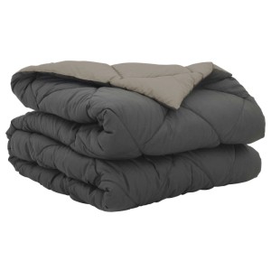 vidaXL Sommerdecke Hellgrau und Anthrazit 200 x 135 cm Mikrofaser 42025512