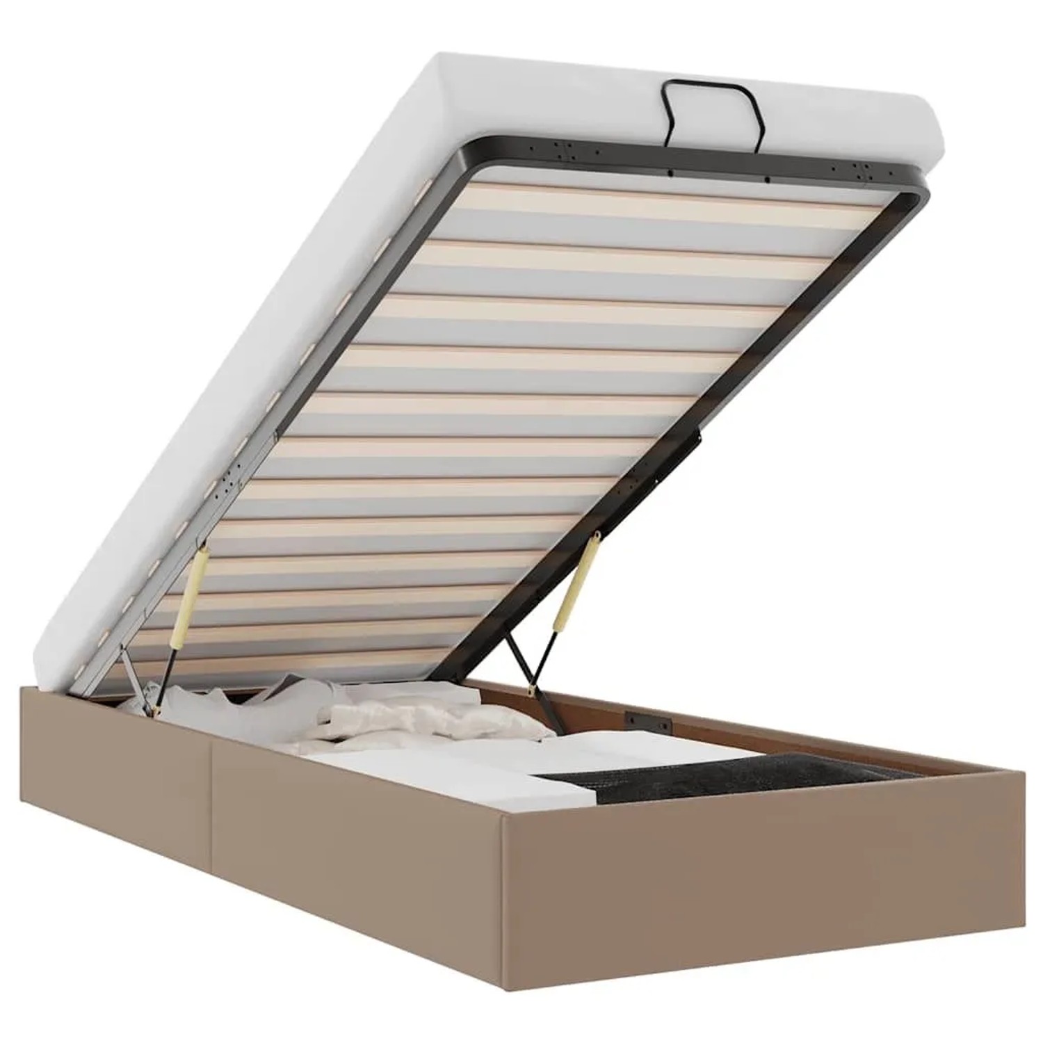 vidaXL Ottoman-Bett ohne Matratze Cappuccino-Braun 90x190cm Kunstleder 3310778