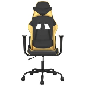 vidaXL Gaming-Stuhl mit Massagefunktion Schwarz & Golden Kunstleder 345401