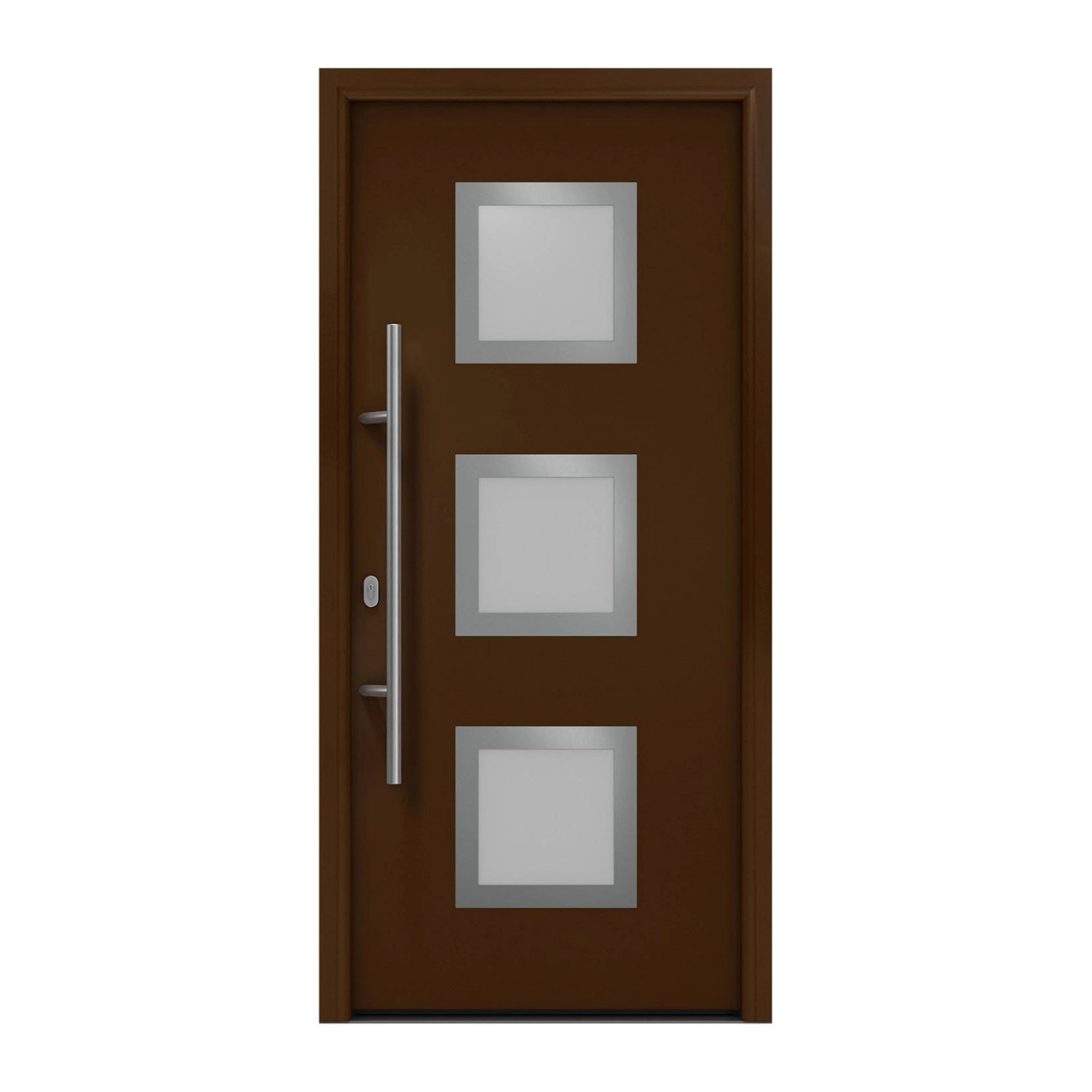 EcoStar Haustür Isopro IP 810S Terrabraun 110 cm x 210 cm DIN L günstig online kaufen