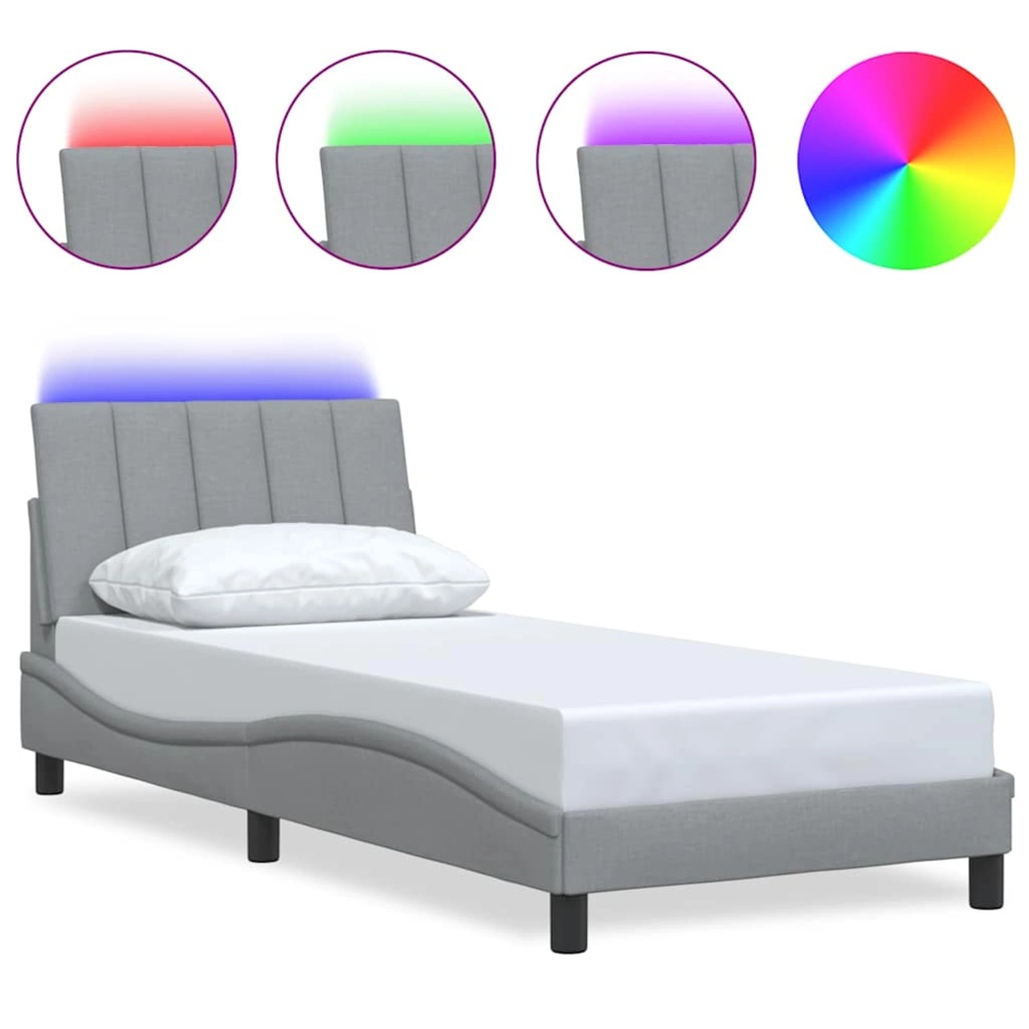 vidaXL Bettgestell ohne Matratze Hanko Hellgrau 90x190 cm Stoff 3310426 günstig online kaufen
