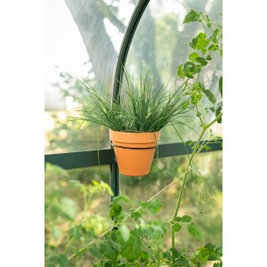 Pergart Pflanzentopfhalter, 3er Set, 14 cm, schwarz, zur vertikalen Bepflanzung im Gewächshaus.