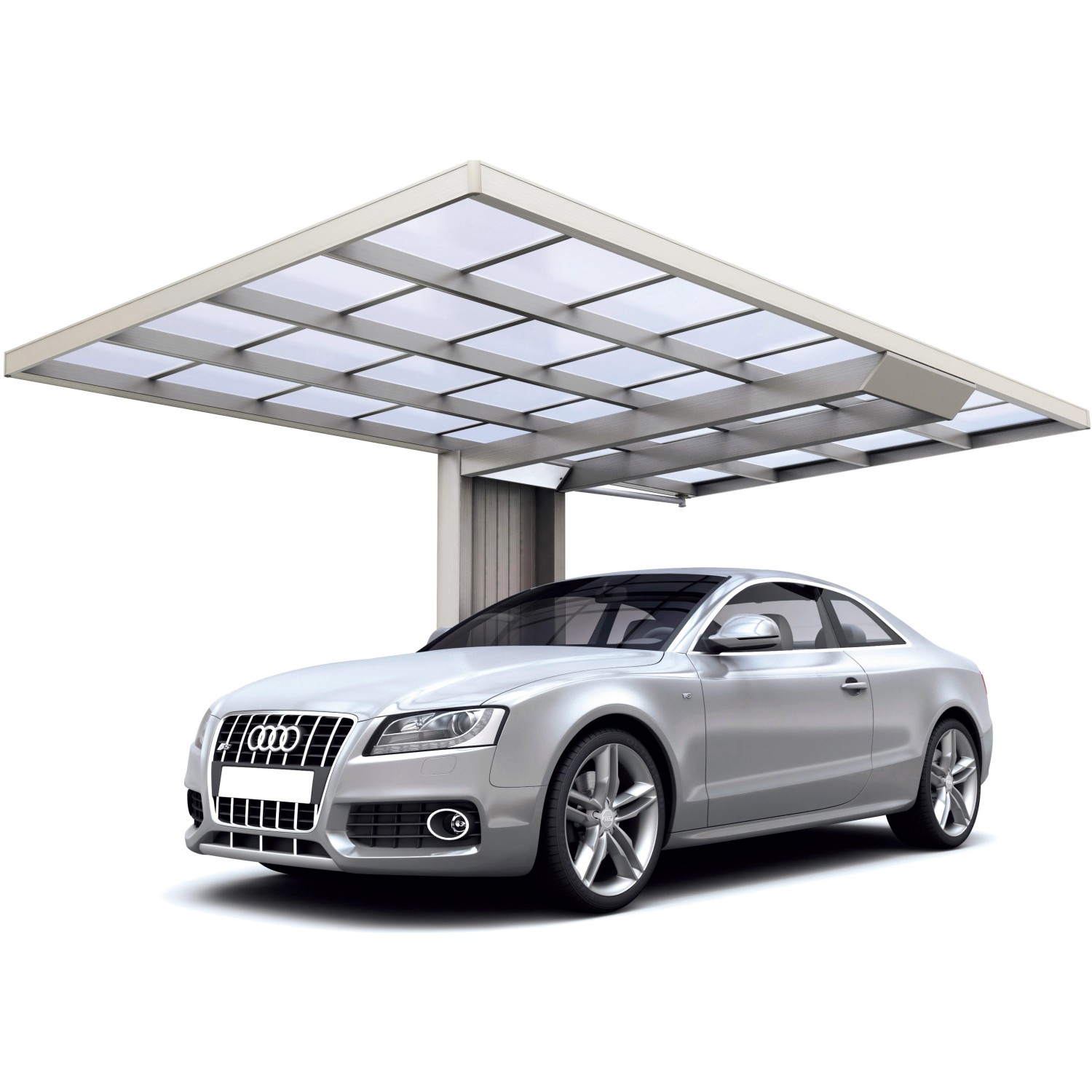 Ximax Einzelcarport Neo Aluminium Edelstahl-Look 307 cm x 555 cm