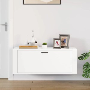 vidaXL Wand-Schuhschrank Weiß 100x35x38 cm Holzwerkstoff 821020