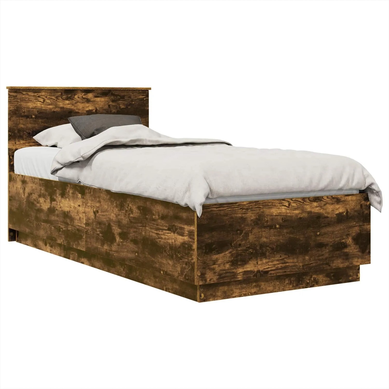 vidaXL Bettrahmen Geräucherte Eiche 70 x 190 cm Holzwerkstoff 3408219