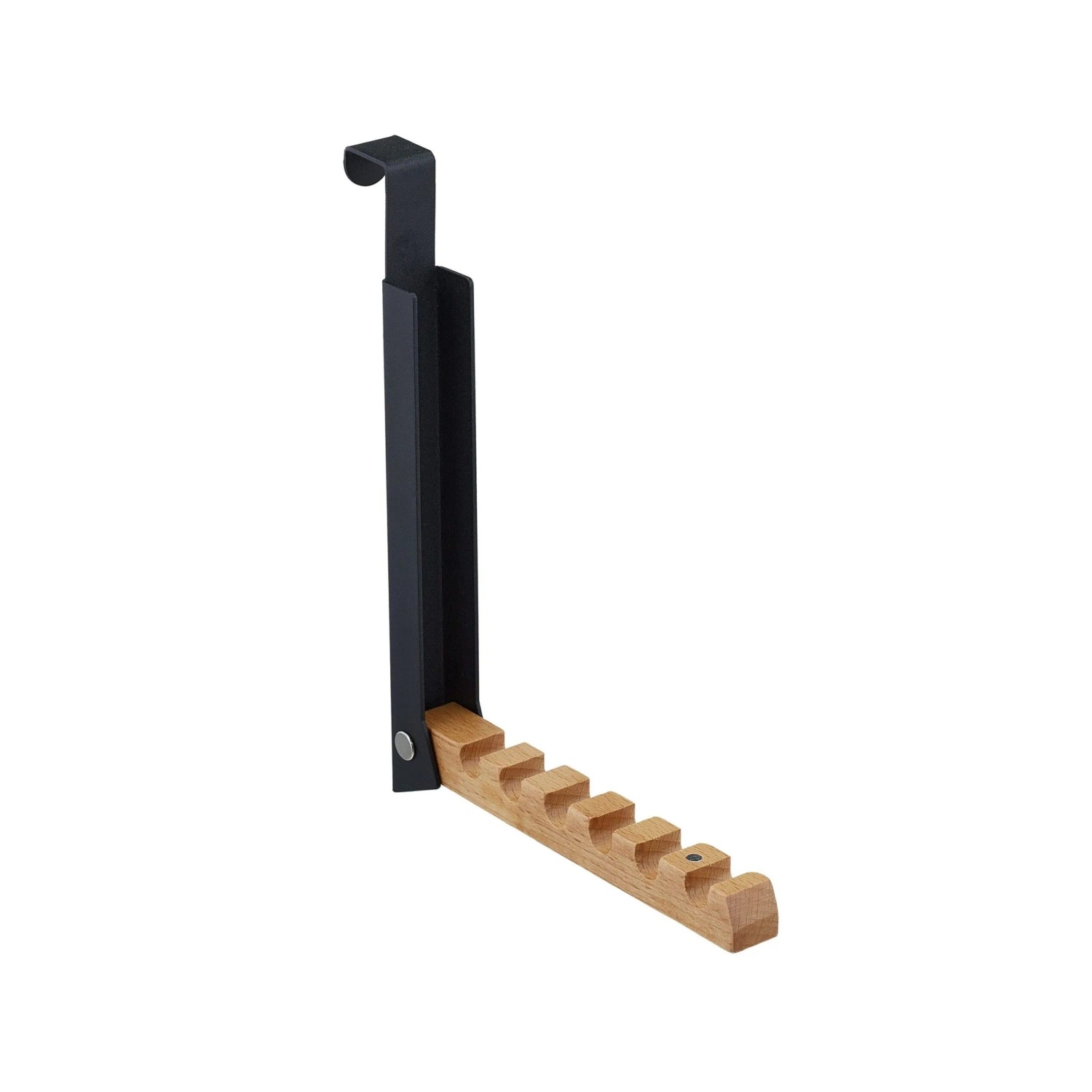 Relaxdays Türgarderobe Metall und Holz Schwarz Klappbar 21 cm x 2,5 cm x 18 cm 150 g