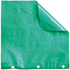 Grüne Heissner Gewebeplane mit Ösen, 2 m breit, für Teich und Garten.