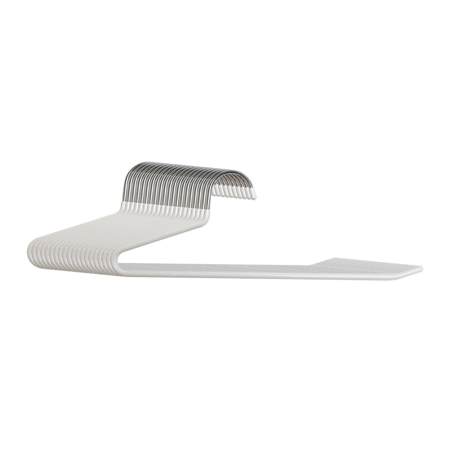 Relaxdays Hosenbügel Metall Weiß Rutschfest 20er Pack 17,5 cm x 35 cm x 0,5 cm