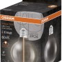 Osram LED-Leuchtmittel E27 Globe, 2,2W, Vintage-Design in Rauchglas-Optik, Verpackung.