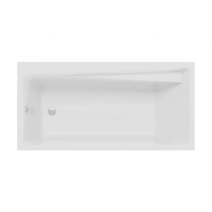 Weiße KOLMAN Rechteck-Badewanne 160x75 cm aus Acryl mit Ablauf und Füßen. Ideal für entspannende Bäder.